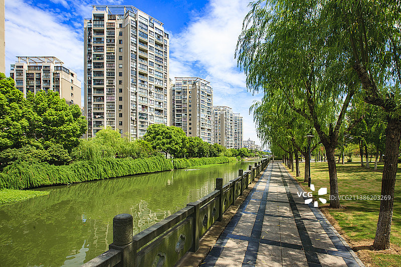 城市河道图片素材