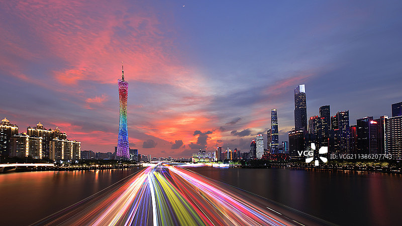 端午节假期的广州晚霞图片素材