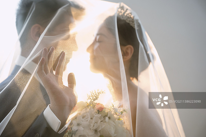 浪漫的新婚夫妇图片素材