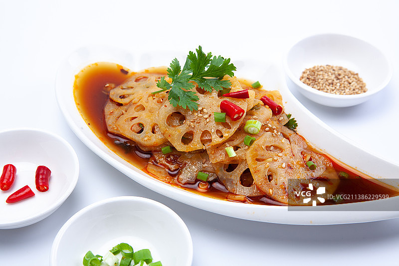 美味的凉拌藕片图片素材