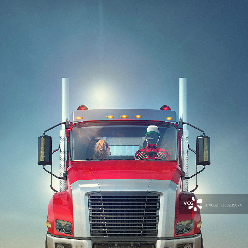 卡车司机轮廓图片素材