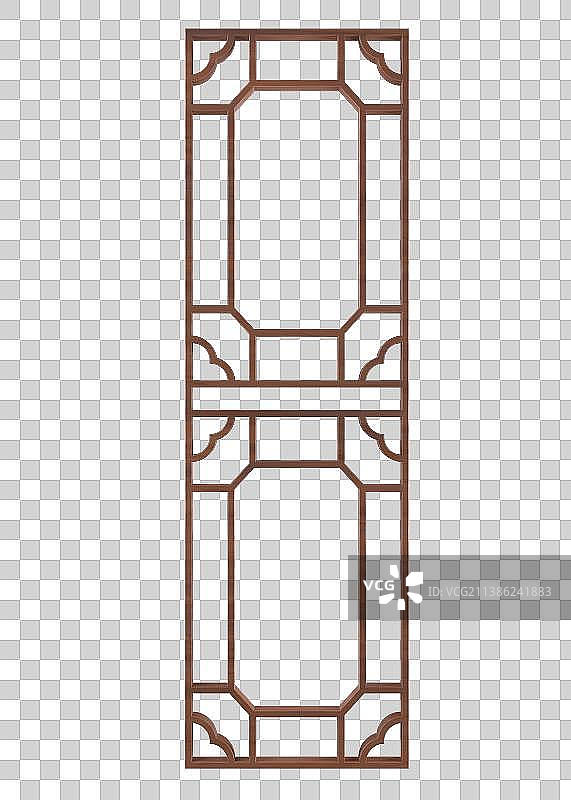 长方形实木雕刻窗户图片素材