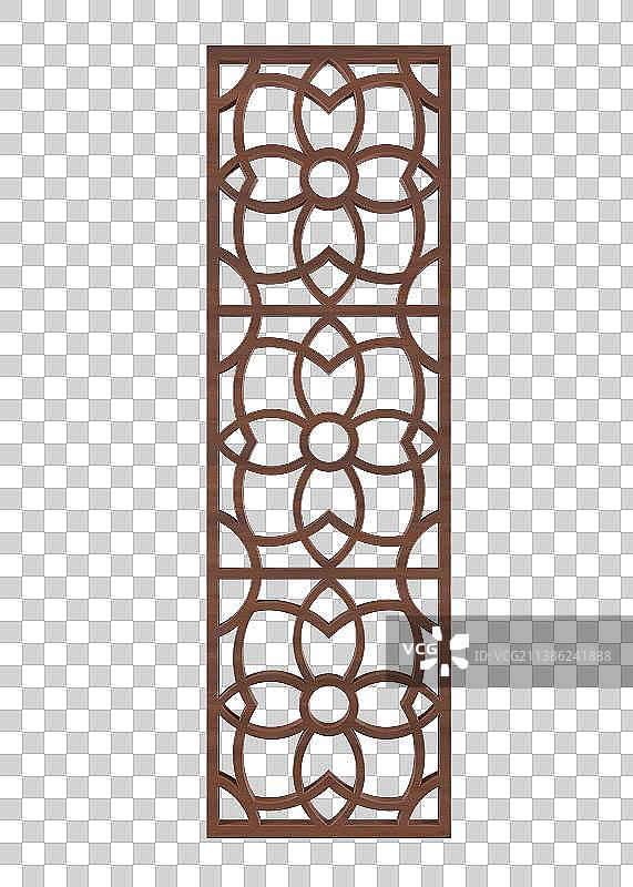 长方形实木雕刻窗户图片素材