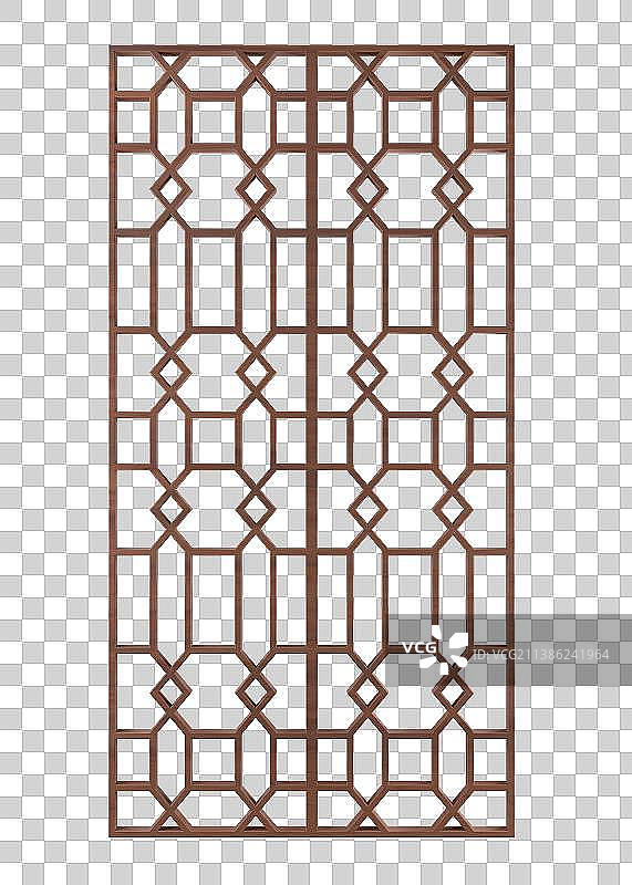 长方形实木雕刻窗户图片素材