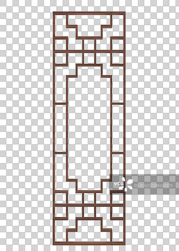 长方形实木雕刻窗户图片素材