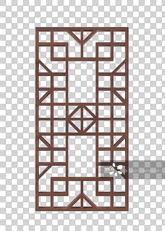 长方形实木雕刻窗户图片素材
