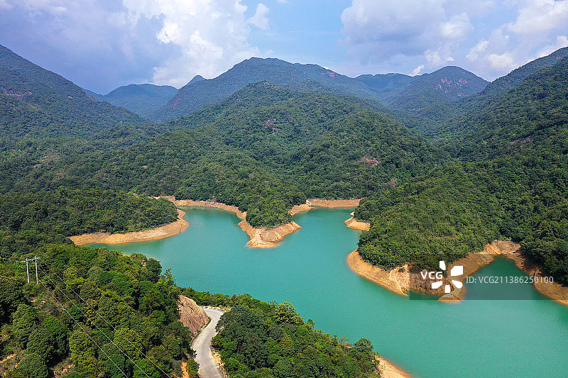 广东省广州市增城区派潭镇白水寨大丰门景区航拍图片素材
