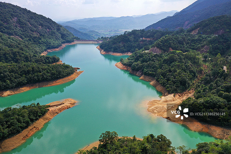 广东省广州市增城区派潭镇白水寨大丰门景区航拍图片素材