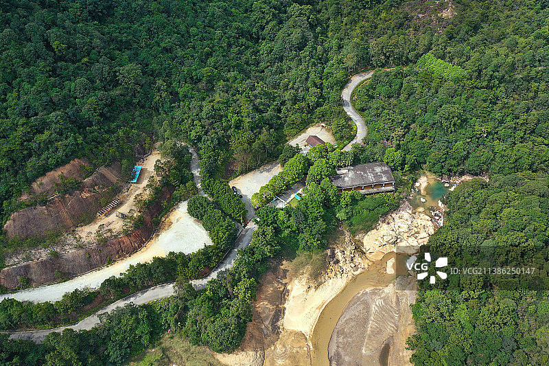 广东省广州市增城区派潭镇白水寨大丰门景区航拍图片素材
