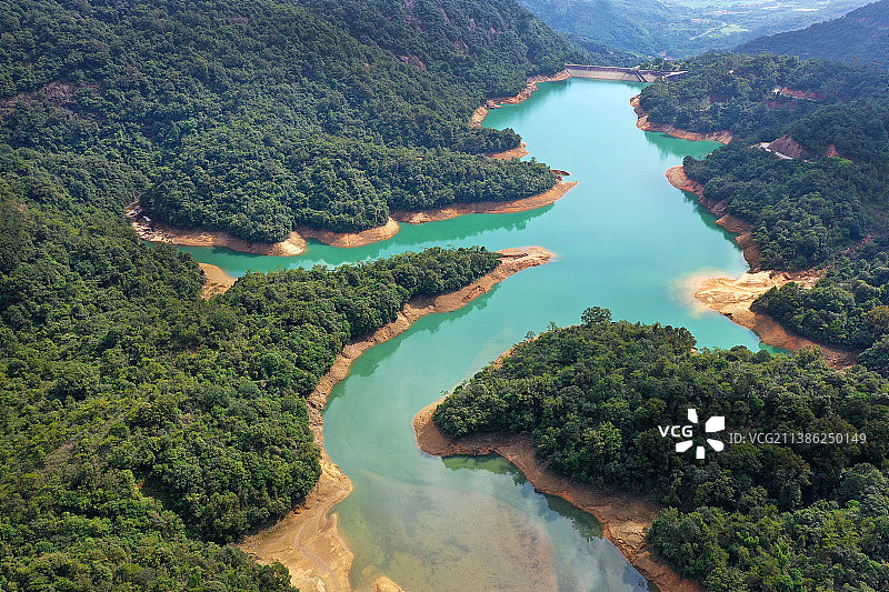 广东省广州市增城区派潭镇白水寨大丰门景区航拍图片素材
