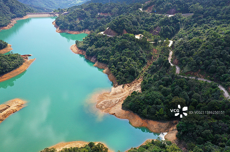 广东省广州市增城区派潭镇白水寨大丰门景区航拍图片素材