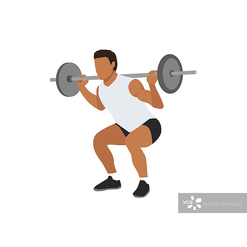 年轻运动员力量举深蹲图片素材
