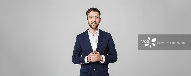 商业概念：英俊的商务男士握着手图片素材