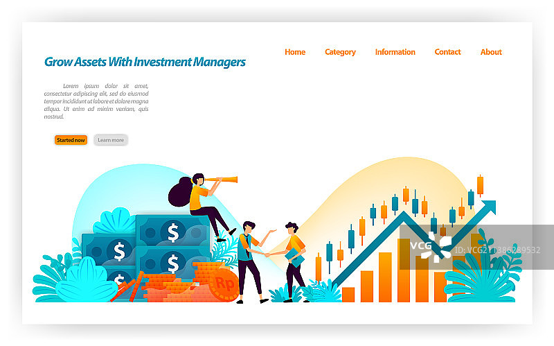 金融投资者通过市场实现资产增长图片素材