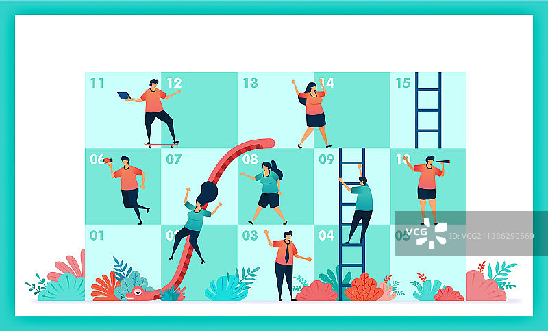 蛇梯棋合作设计图片素材