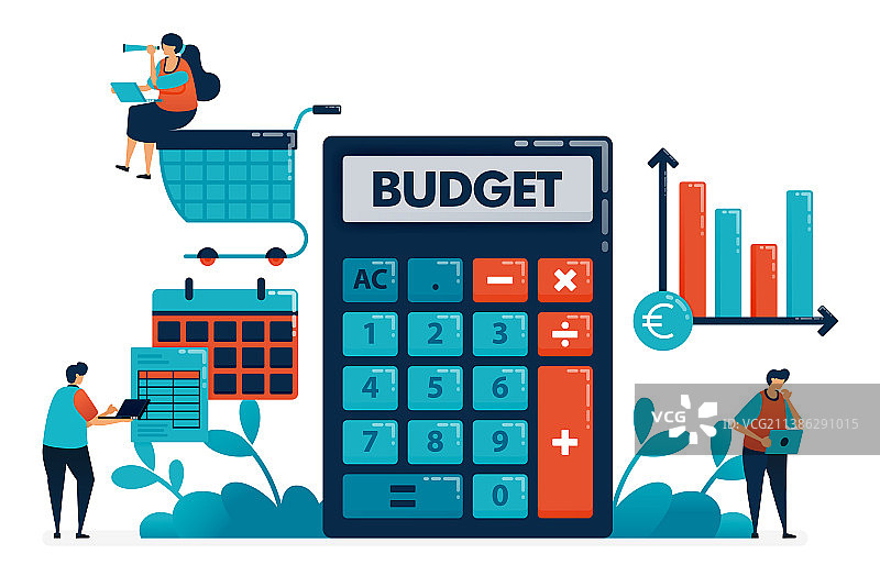 购物和采购的月度预算规划图片素材
