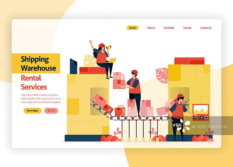 仓储租赁网站欢迎页图片素材