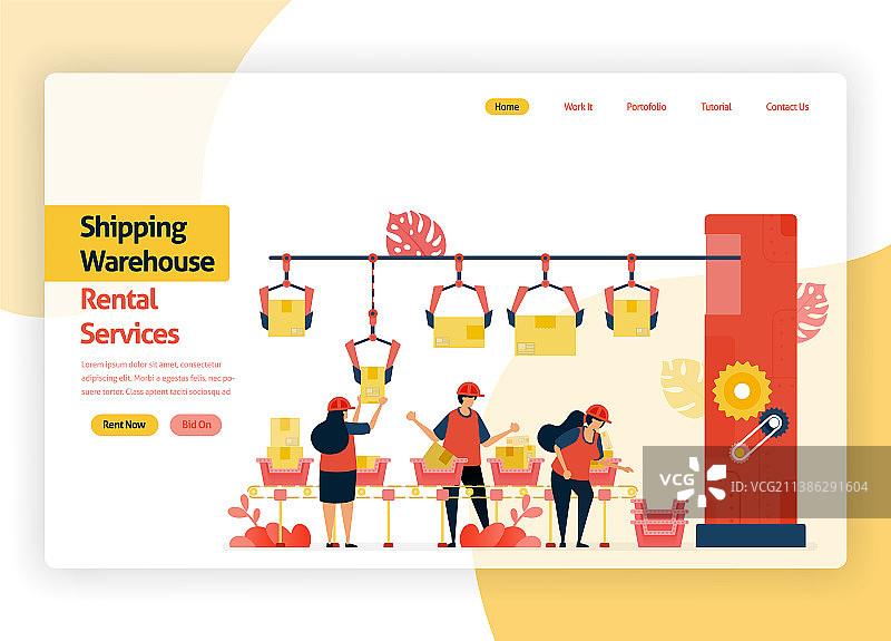 仓储租赁网站欢迎页图片素材