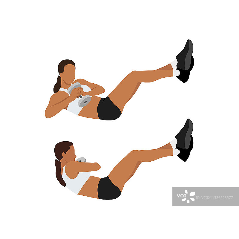 女人做负重俄罗斯转体图片素材