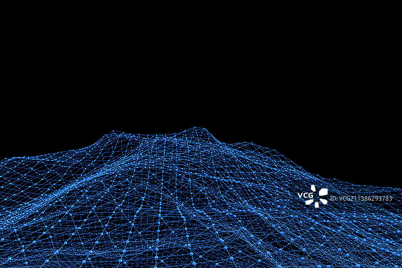 3D点线组成的网络科技图图片素材