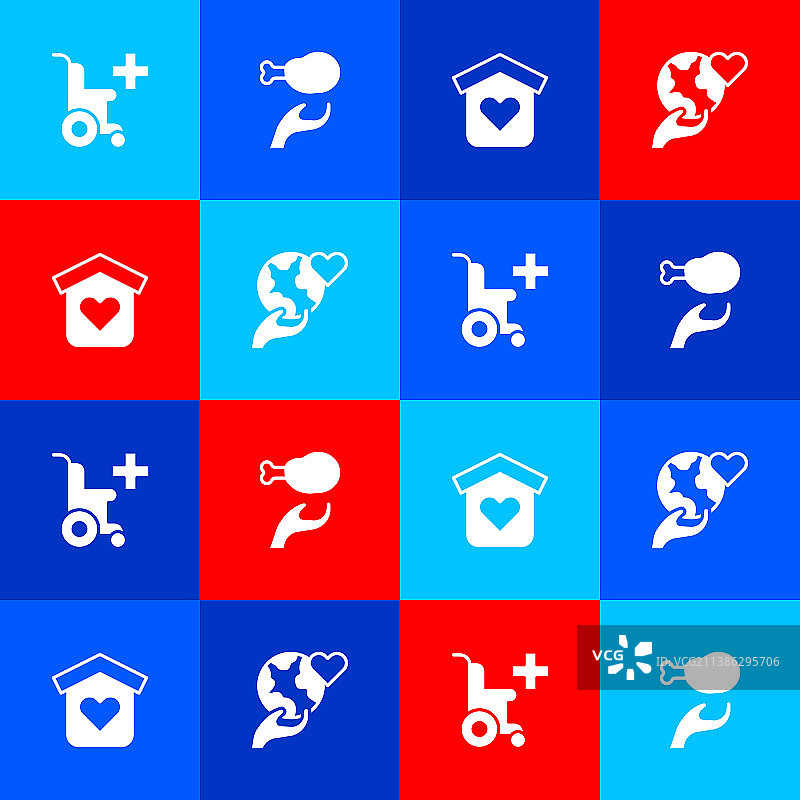 残疾人轮椅捐赠食品图案合集图片素材