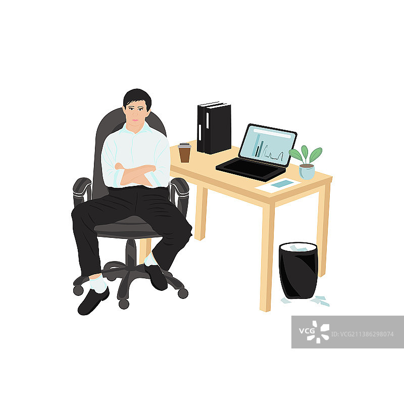 一位在椅子上休息的年轻商人图片素材