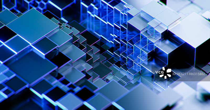 3D抽象几何结构金属质感壁纸图片素材