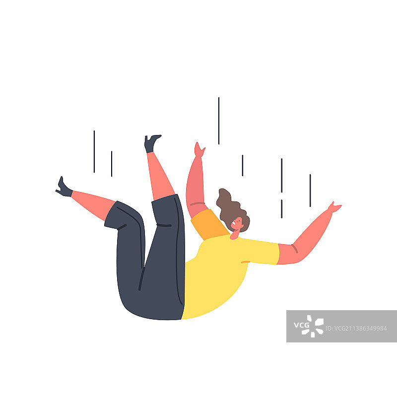 沮丧的难过女人摔倒图片素材