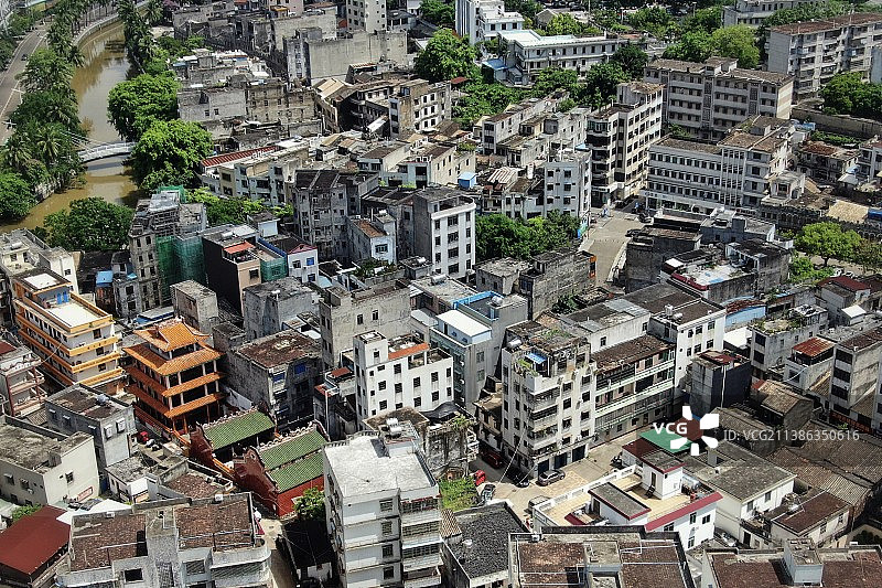 海南文昌城市航拍图片素材