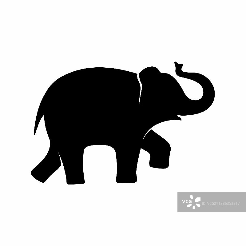 大象轮廓图标图片素材