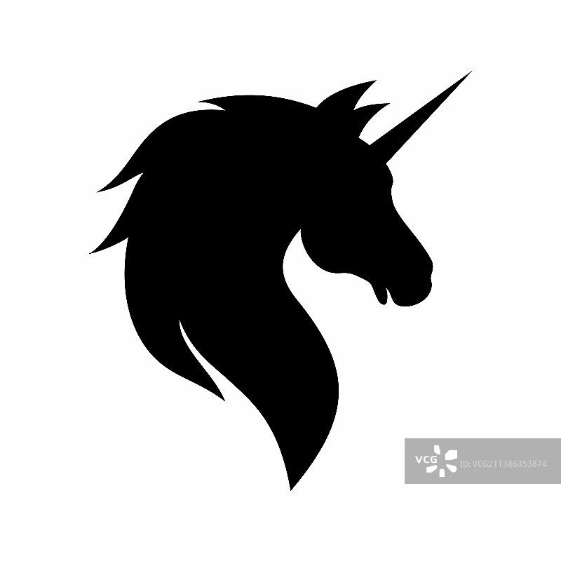 独角兽头部标志图标图片素材