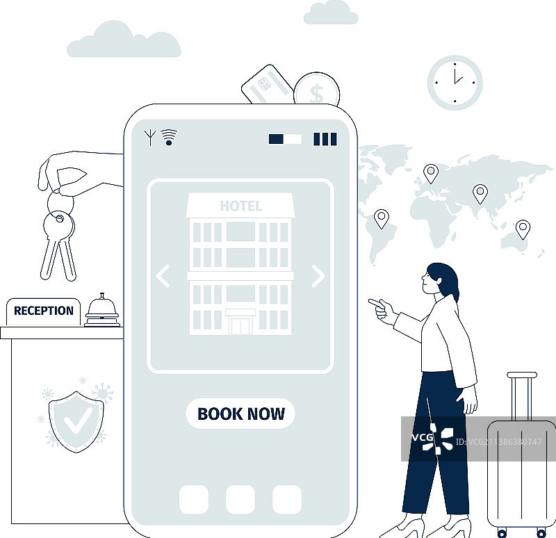 在线预订酒店和体验图片素材