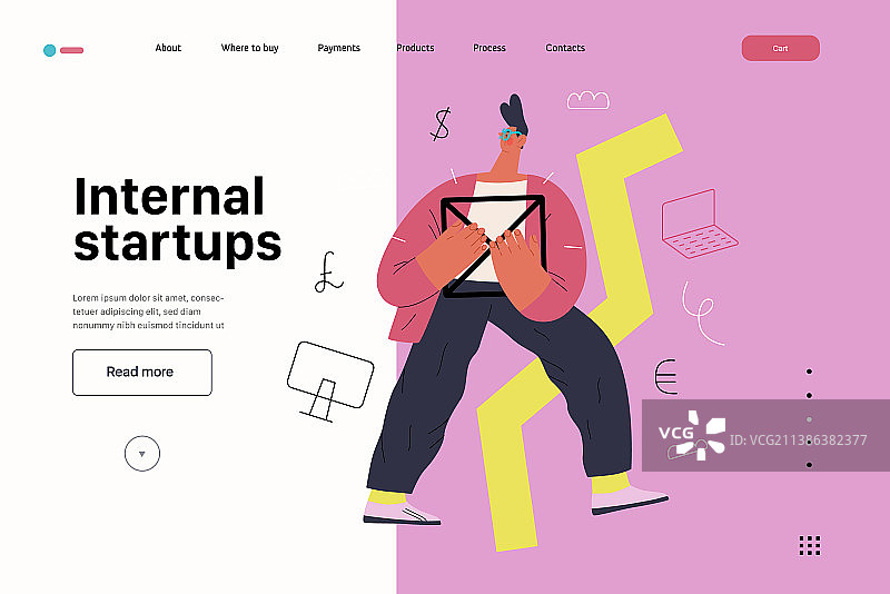 创业网站着陆页模板图片素材