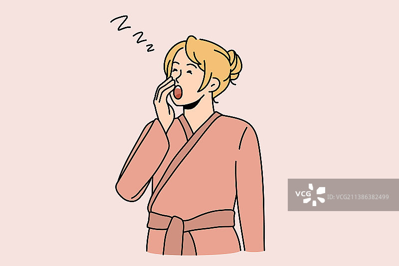 疲惫的女人打呵欠，遭受睡眠剥夺图片素材