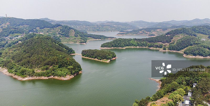航拍四川仁寿黑龙滩的风景图片素材