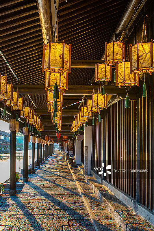 柯桥古镇 浙江绍兴柯桥古街 江南水乡 南方老街 江南老街巷图片素材