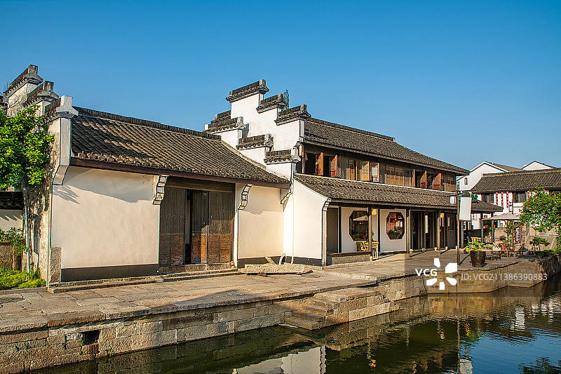 柯桥古镇 浙江绍兴柯桥古街 江南水乡 南方古镇 江南民居图片素材