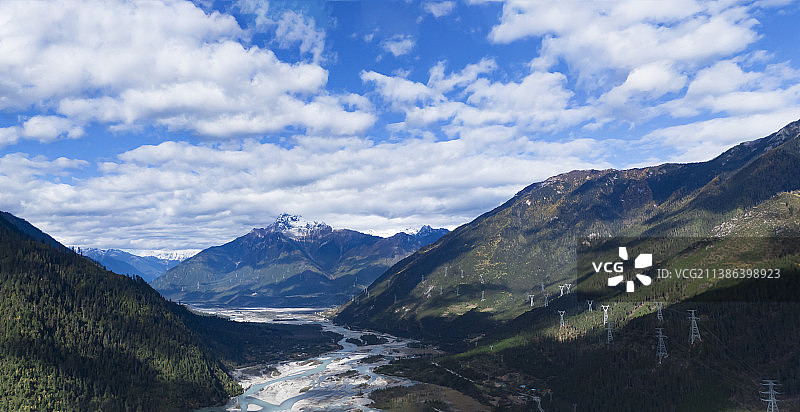 西藏林芝波密风光航拍图片素材
