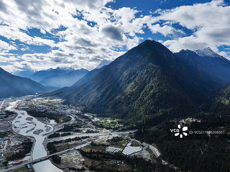 西藏林芝波密航拍图片素材