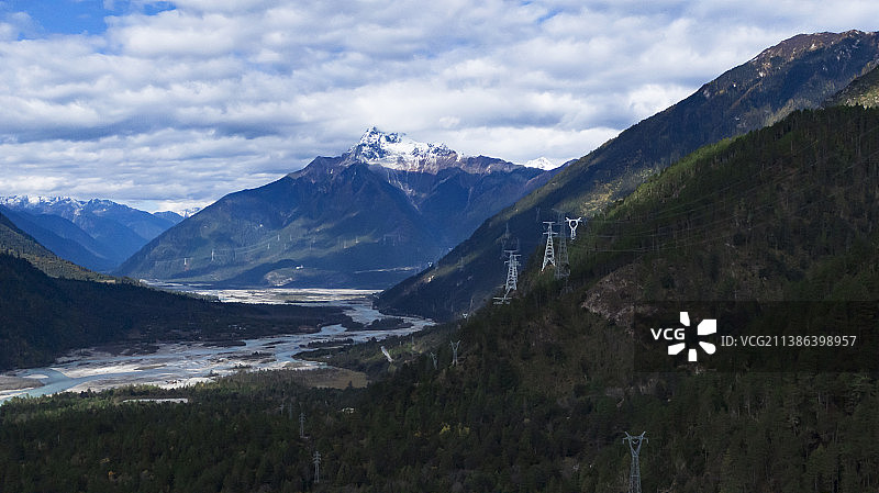 西藏林芝波密风光航拍图片素材