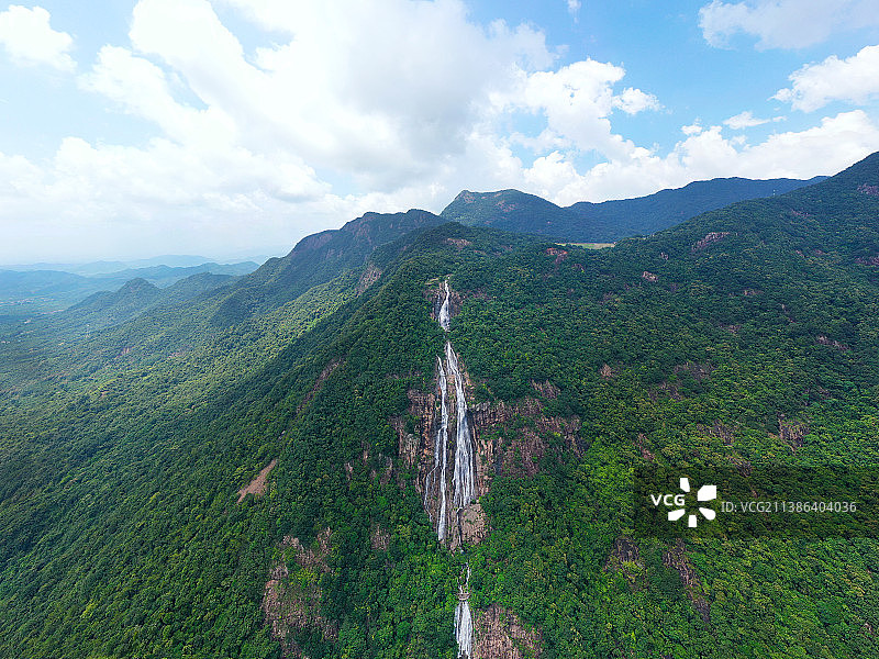 广东省广州市增城区派潭镇白水寨风景名胜景区航拍图片素材