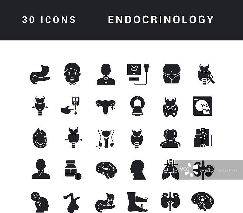 内分泌学简约图标合集图片素材