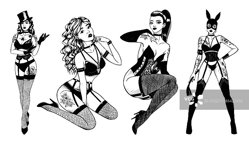 穿着内衣的女孩图片素材