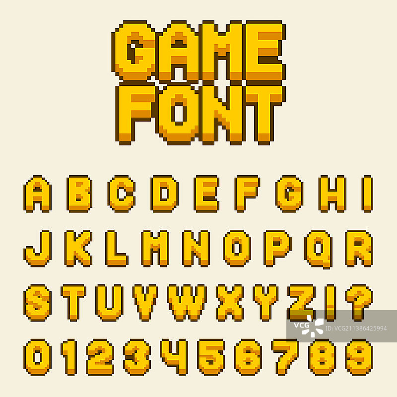 像素字母字体和数字视频素材图片素材