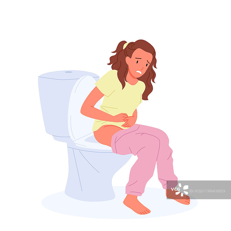 坐在马桶上的女人图片素材