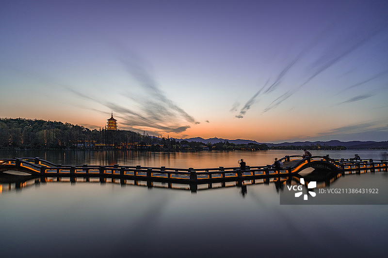 西湖十景雷锋夕照图片素材