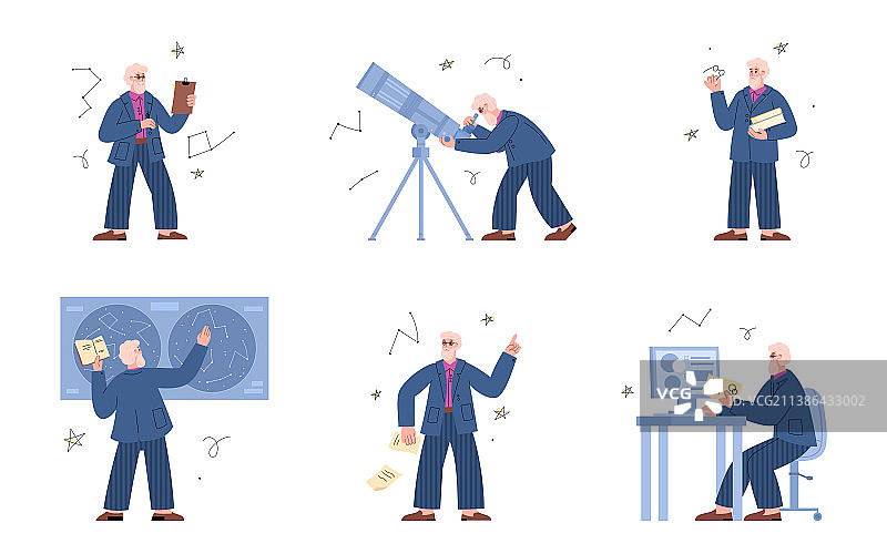 天文学家研究太空图片素材