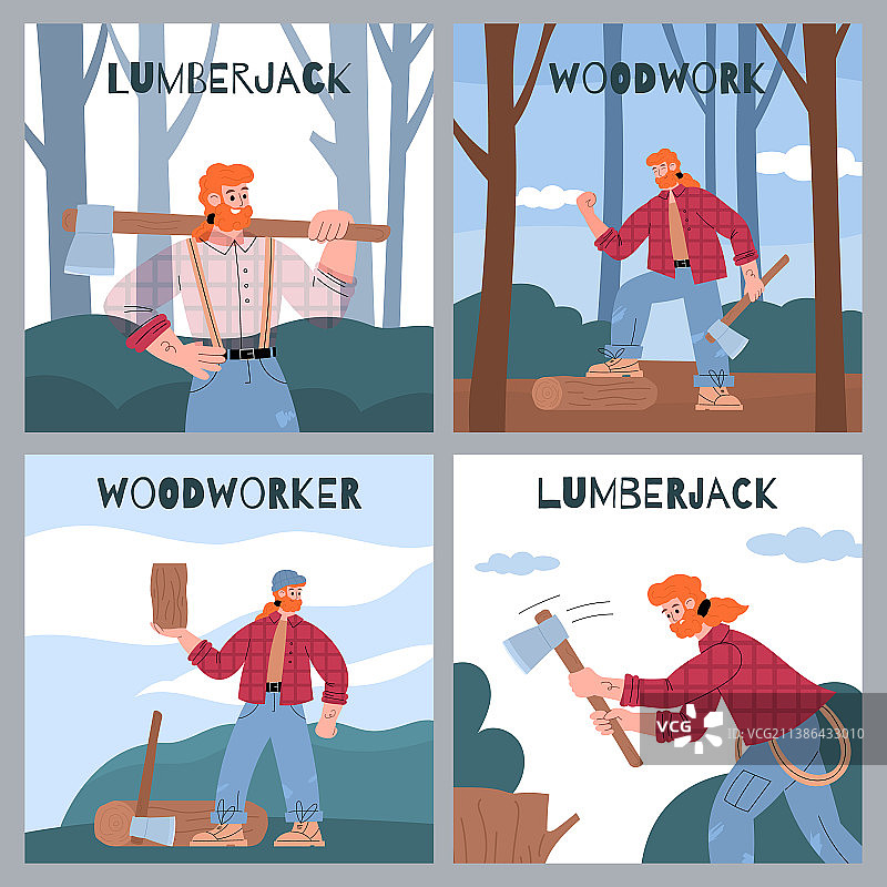 一组健壮肌肉男士的方形banner图片素材