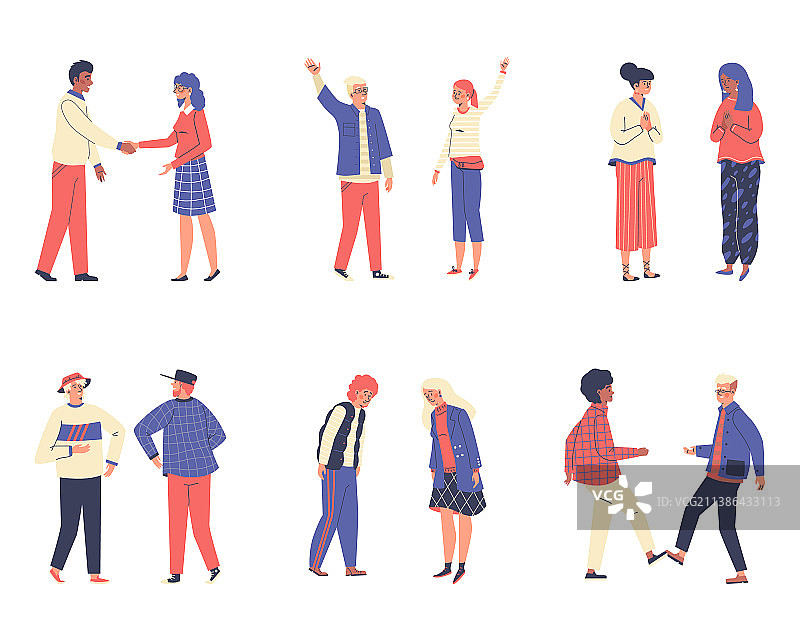 人们用其他方式互相问候图片素材