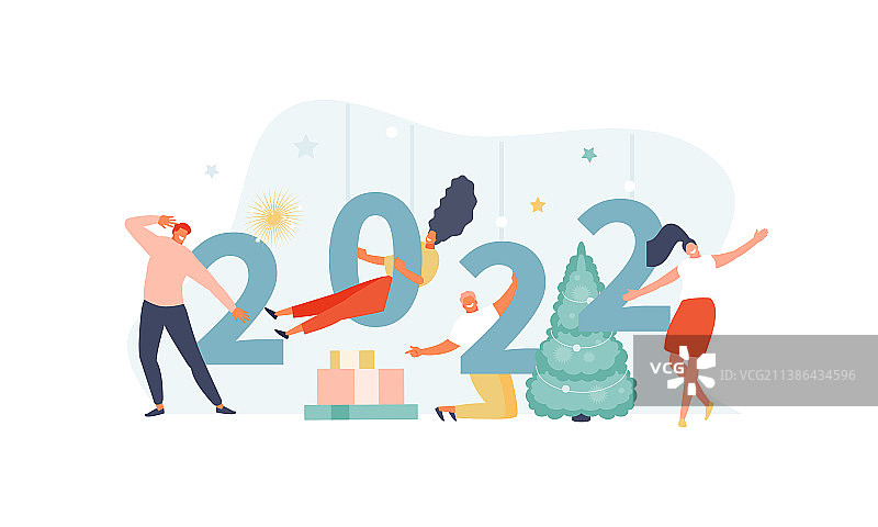 庆祝新年的快乐人群图片素材